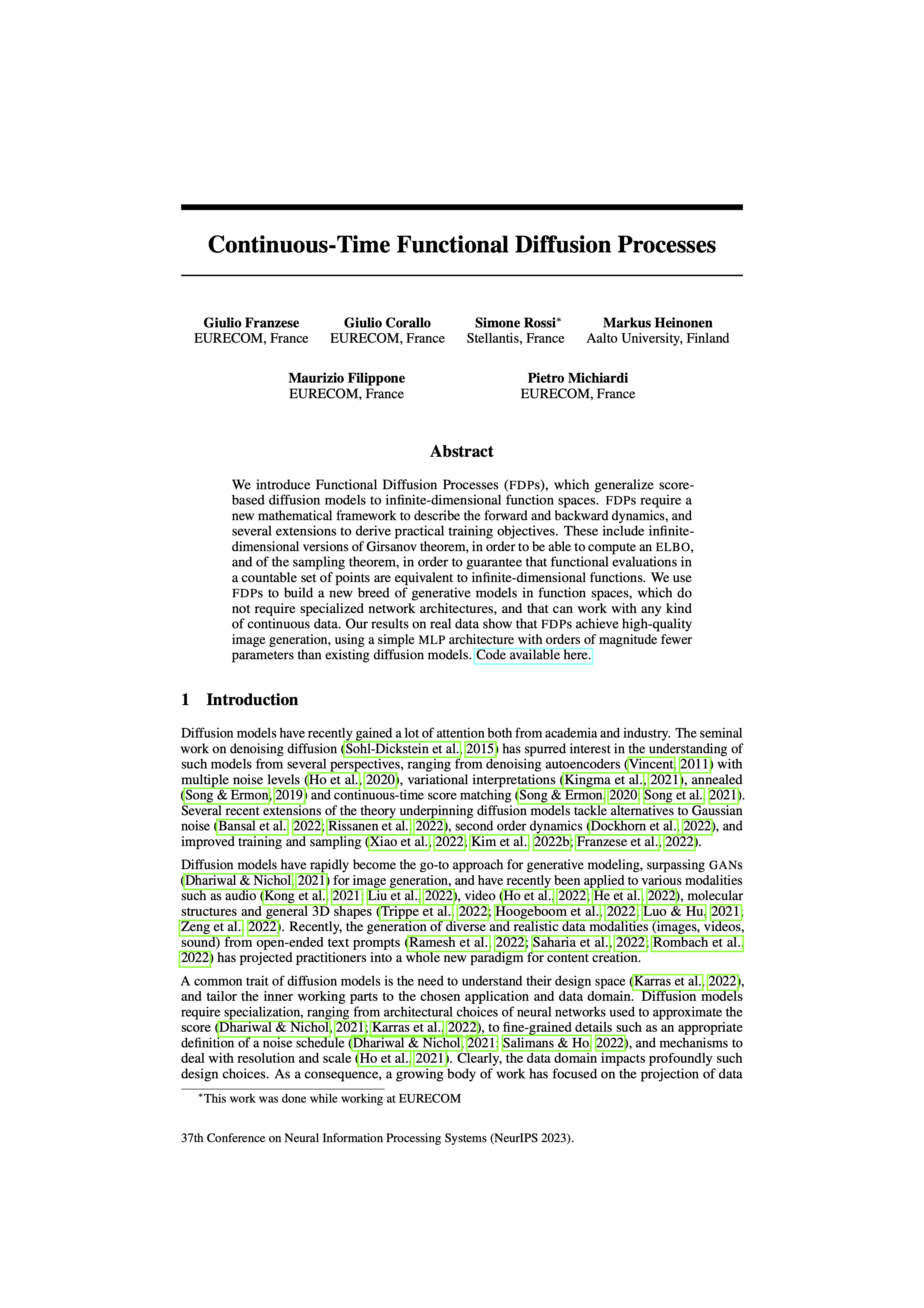 High-quality face images generated by Functional Diffusion Processes using a simple MLP architecture